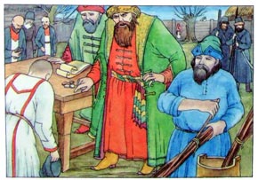 Сбор налогов в чувашской деревне.
